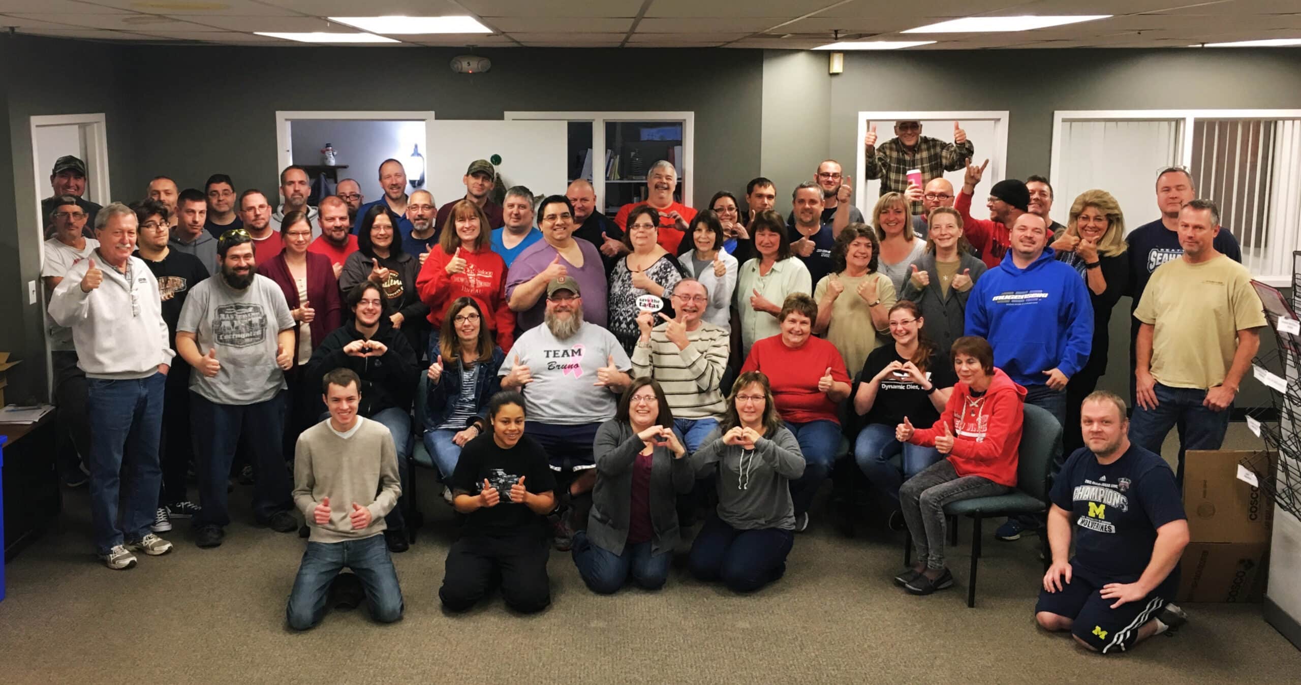 Group picture of employees in the office