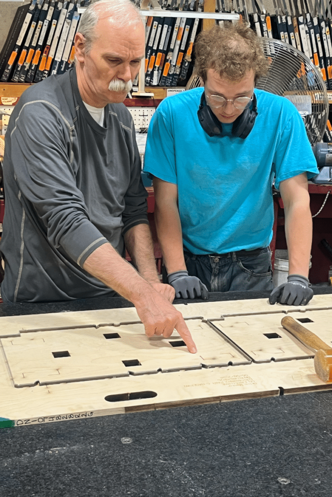 Keith Skaugen (left), Director of Manufacturing, and his son Noah Skaugen (right)